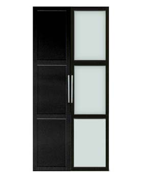 Jay 2 Door Panelled Wardrobe in Wenge and Metal