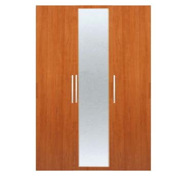 Jay 3 Door Mirrored Wardrobe in Amarena Cherry