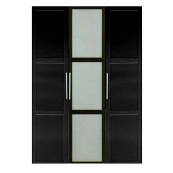 Jay 3 Door Panelled Wardrobe in Wenge and Metal