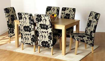 Furniture123 Kensington Dining Set in Bouquet Fabric - FREE