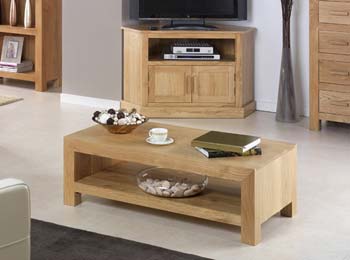 Furniture123 Laguna Oak 1 Shelf Coffee Table