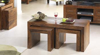 Laguna Sheesham Nest of 3 Coffee Tables