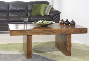 Laguna Sheesham Twin Pedestal Coffee Table