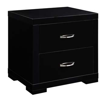 Lina 2 Drawer Bedside Chest in Black