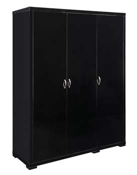 Lina 3 Door Wardrobe in Black - FREE NEXT DAY