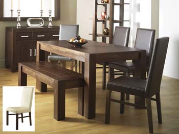 Furniture123 Lyon Walnut Bench Dining Set