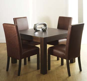 Lyon Walnut Square Dining Set