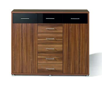 Furniture123 Mack Sideboard in Walnut and Black