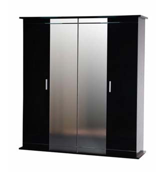 Marina Black 4 Door Wardrobe