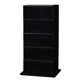 Marina High Gloss Black 5 Drawer Chest