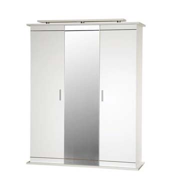 Marina High Gloss White 3 Door Mirrored Wardrobe