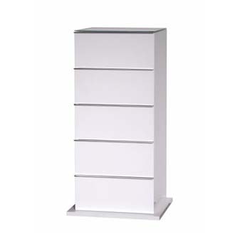 Furniture123 Marina High Gloss White 5 Drawer Chest