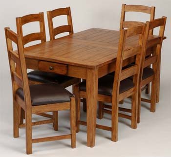 Furniture123 Maryland Oak Extending Dining Set