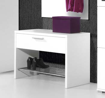 Mataro 1 Drawer Shoe Rack in White