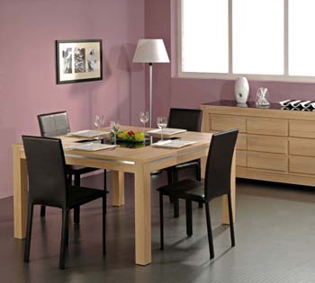 Furniture123 Mateo Natural Oak Square Dining Table