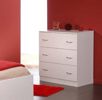 Furniture123 Matty 3 Drawer Chest in White