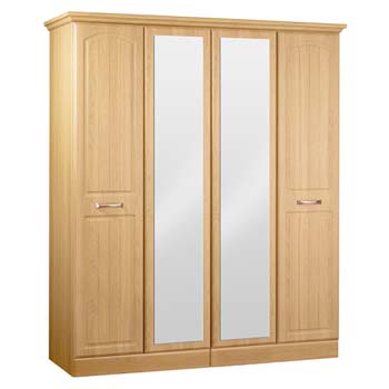 Maybn 4 Door Mirrored Wardrobe