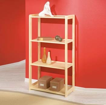 Meghan Pine 4 Shelf Bookcase