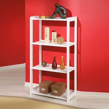 Meghan White Pine 4 Shelf Bookcase