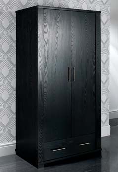 Metric 2 Door Wardrobe in Black - FREE NEXT DAY