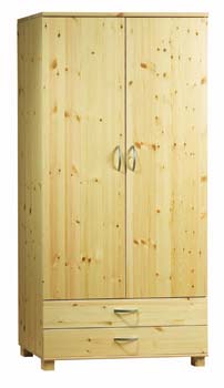 Mickey Natural 2 Door, 2 Drawer Wardrobe - FREE