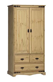 Furniture123 Miguel Pine 2 Door 3 Drawer Wardrobe