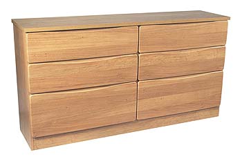 Furniture123 Naples Oak 6 Drawer Double Chest