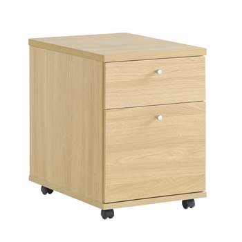 Newsam 2 Drawer Mobile Cabinet in Oak