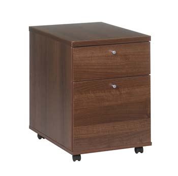 Newsam 2 Drawer Mobile Cabinet in Walnut