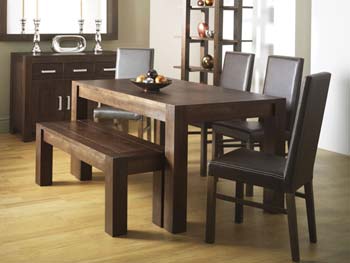 Nyon Walnut Bench Dining Set - WHILE STOCKS