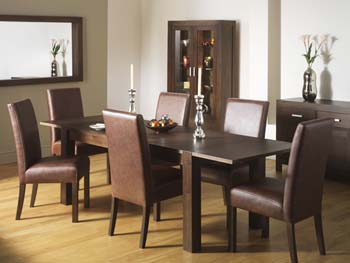 Nyon Walnut Extending Dining Set