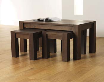 Nyon Walnut Nest of Coffee Tables - FREE NEXT