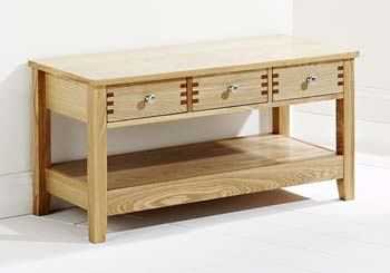 Oliver Light Oak 3 Drawer Coffee Table