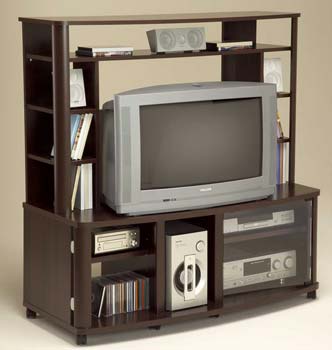 Furniture123 Open Entertainment Unit in Walnut