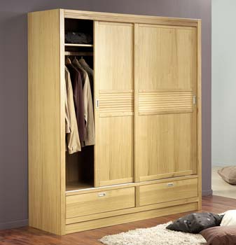 Furniture123 Oregon Large 2 Door Wardrobe in Natural Oak