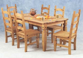 Original Corona Pine Dining Set - Large with 6