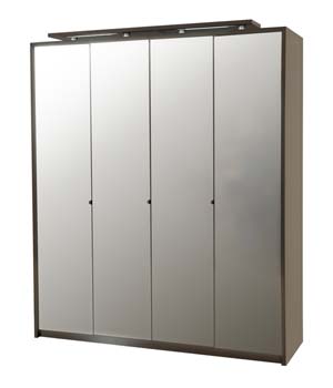 Furniture123 Ormi 4 Door Wardrobe with Grey Tinted Mirrors