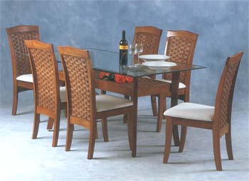 Furniture123 Raffles Glass Top Dining Set