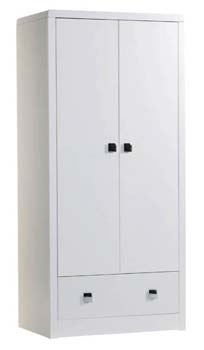 Furniture123 Reya White 2 Door 1 Drawer Wardrobe