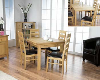 Furniture123 Rhode Oak Draw Leaf Dining Table