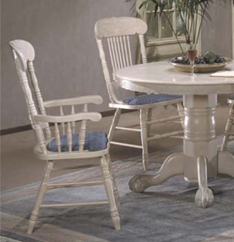 Richmona White Carver Chairs (pair) - WHILE