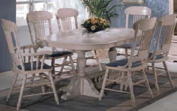 Furniture123 Richmona White Twin Pedestal Dining Set - WHILE