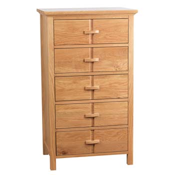 Furniture123 Ripon Solid Oak 5 Drawer Chest