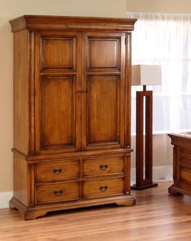 Romano 2 Door Wardrobe with Drawers in Antique Oak