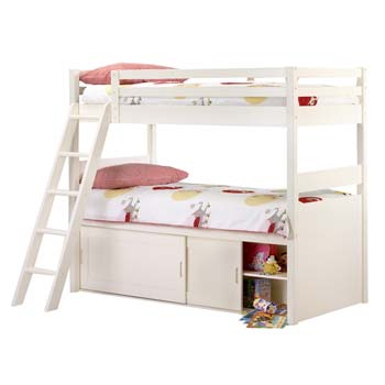 Furniture123 Rosie Pine Storage Bunk Bed in White