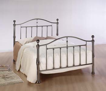 Salton Metal Bedstead in Nickel - FREE NEXT DAY