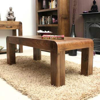 Shyra Solid Walnut Rectangular Coffee Table