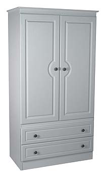 Furniture123 Snowdon White Wide 2 Door 2 Drawer Wardrobe