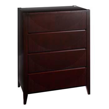 Furniture123 Soko Bamboo 4 Drawer Chest in Chocolate