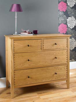 Stafford Oak 2 + 2 Drawer Chest - FREE NEXT DAY